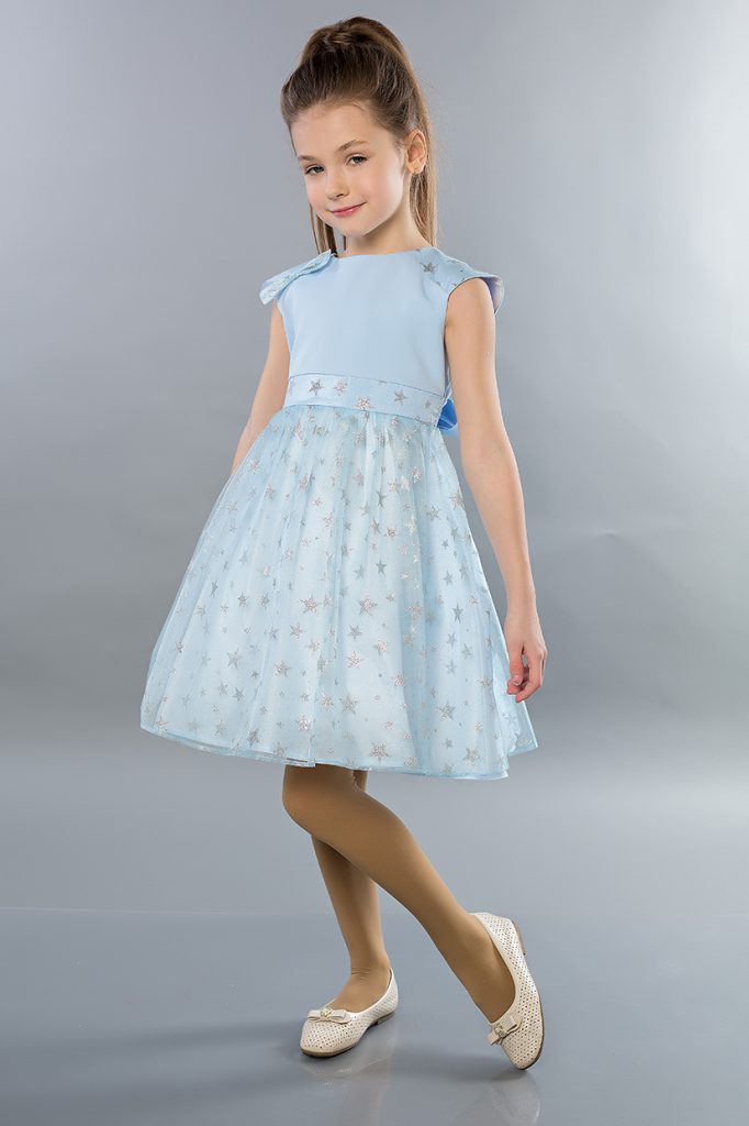 Платье Д 5053 – цвет нежно голубой