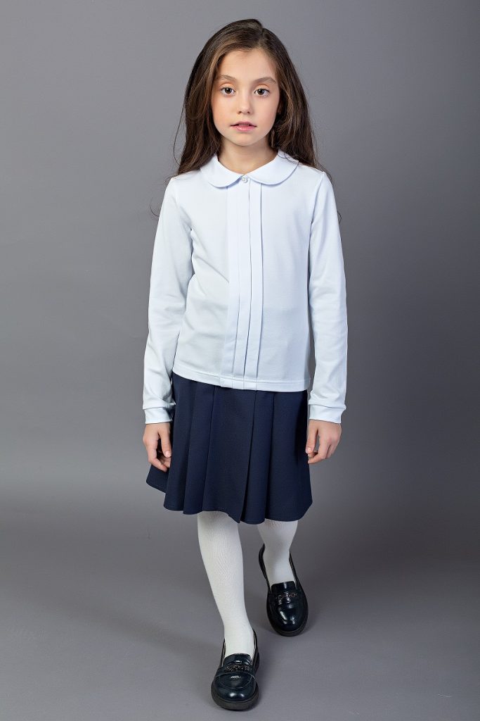 Школьная блузка Д 5268-01 с длинным рукавом