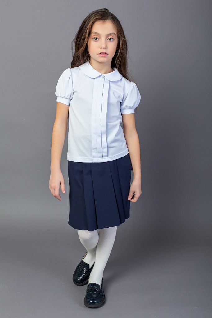 Школьная блузка Д 5268-01 с коротким рукавом